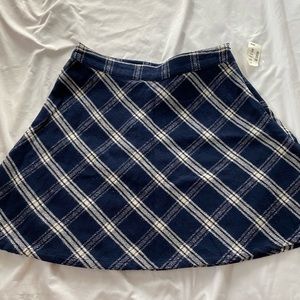 navy blue plaid schoolgirl skirt
